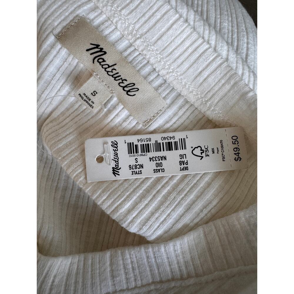 NWT Madewell Women's Lighthouse Pointelle Button-Front Slim Tee Size S - Picture 8 of 8